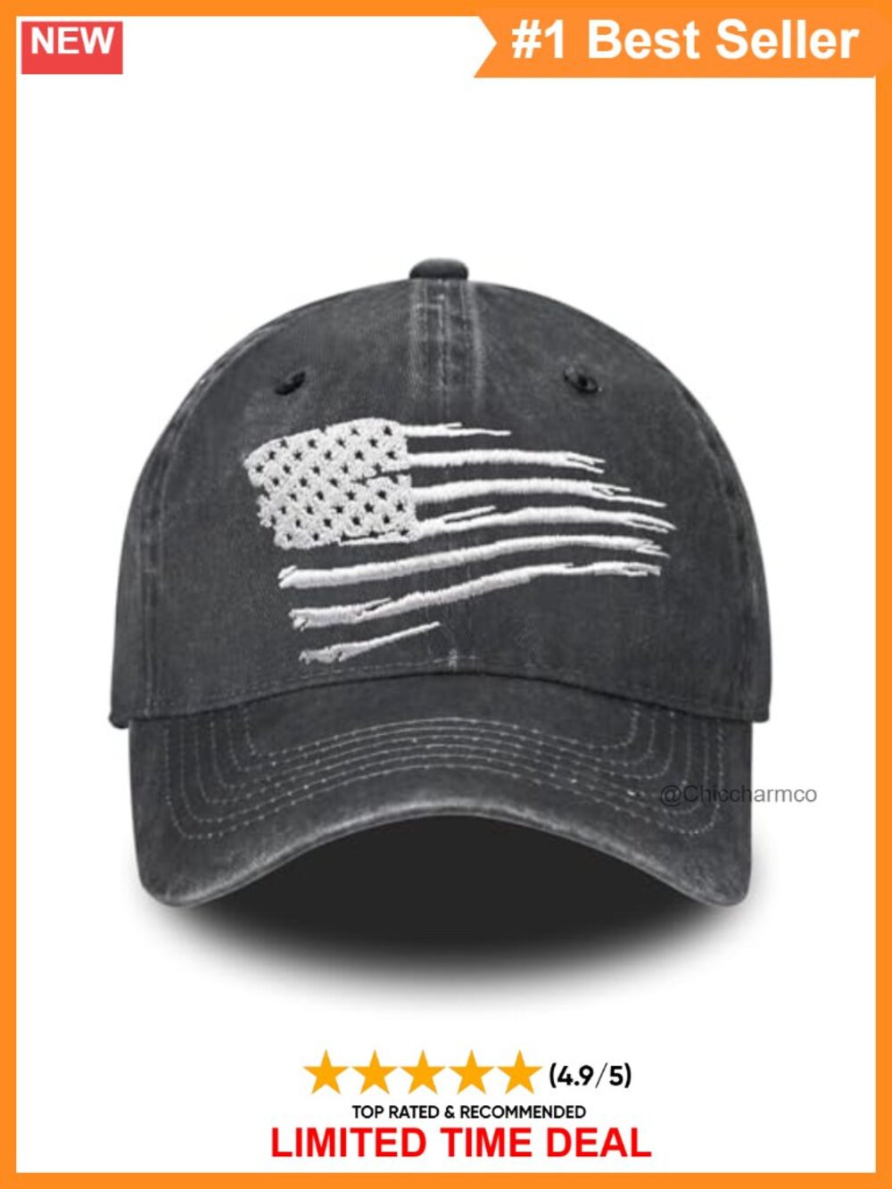 Embroidered Baseball Cap Men Women 100% Cotton Washed Distressed Denim